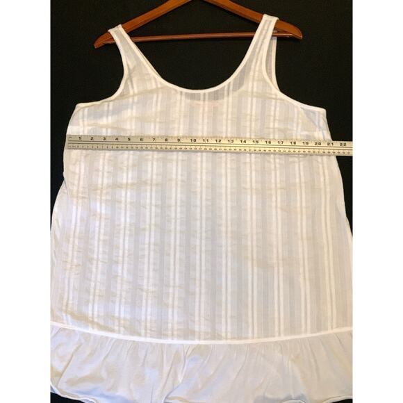 Victorias Secret Womens Top White Sz Large Delicate Tank Style 5” Bottom Ruffle - Picture 8 of 10